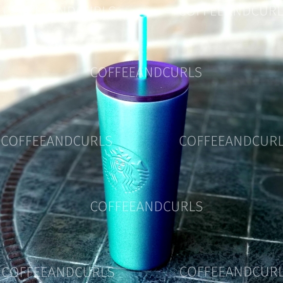 Starbucks Blue Green Pearl Shimmer Ombre Stainless Steel Tumbler 24oz Ve… - Picture 5 of 12